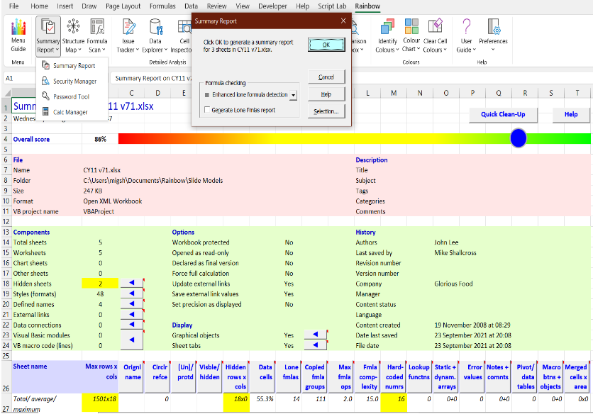 Rainbow Analyst add-in Professional Free Download