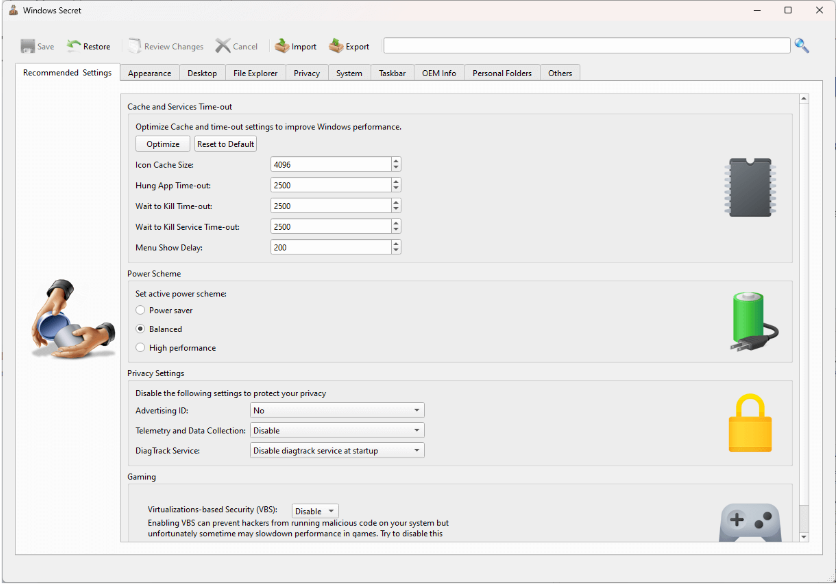 TweakNow WinSecret Plus Free Download