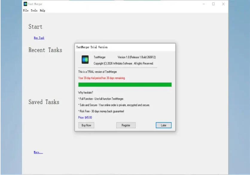 Withdata TextMerger Free Download For PC