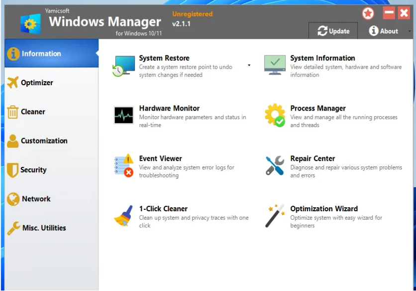 Yamicsoft Windows Manager Free Download For PC