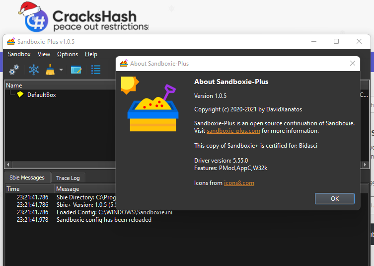 Sandboxie Plus v1.0.5 Crack (x64) + Fix Free Download - CracksHash sandboxie-1-0-5-screen-1859559