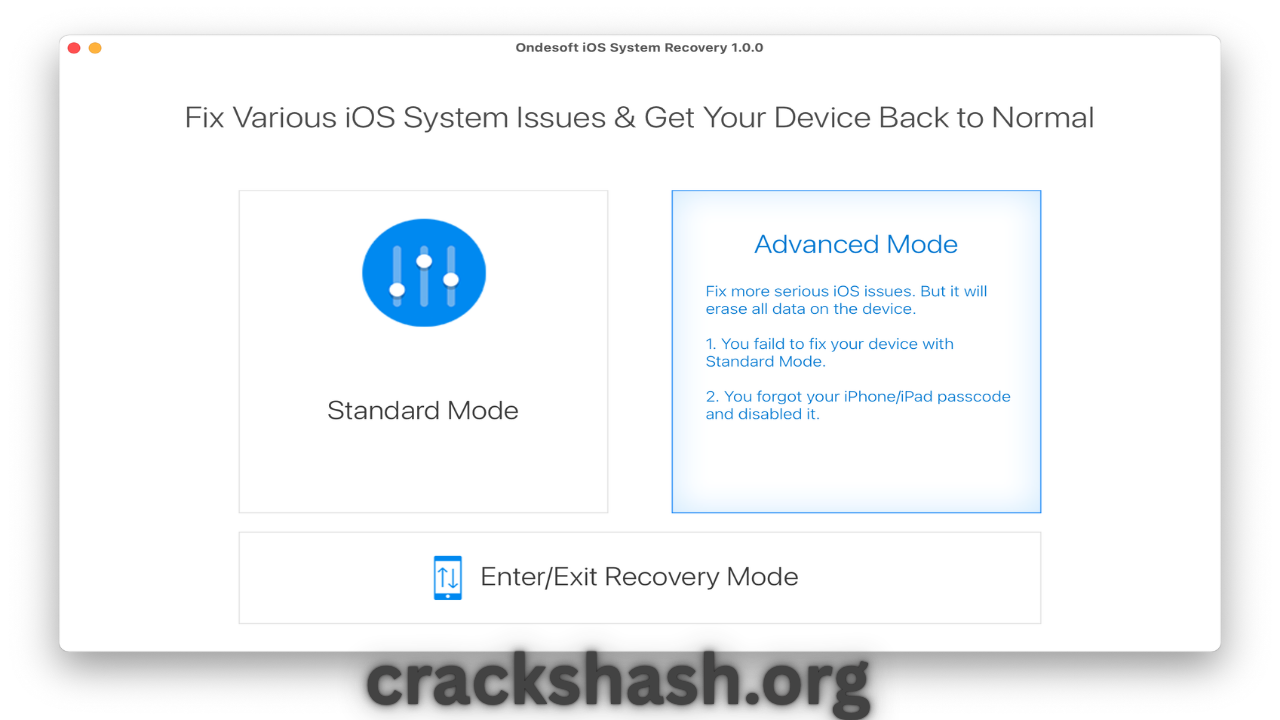 Ondesoft iOS System Recovery Full Version