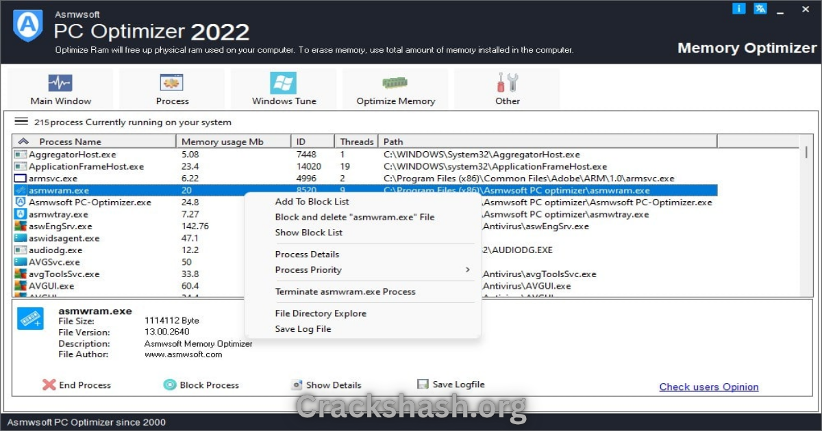 Asmwsoft PC Optimizer