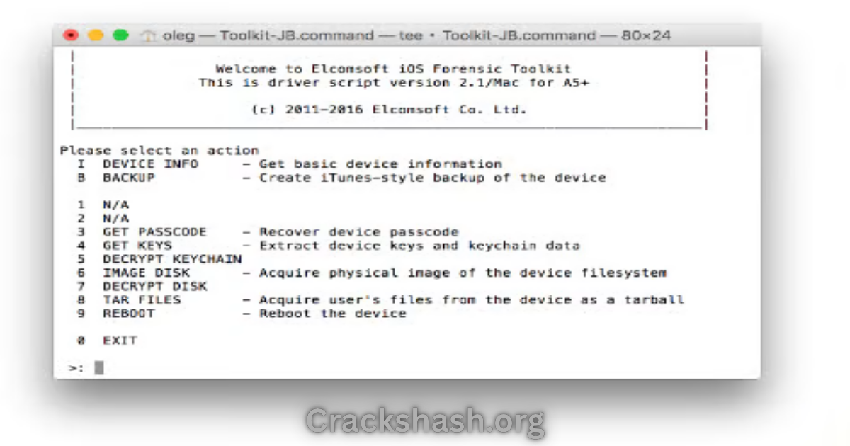 ElcomSoft iOS Forensic Toolkit